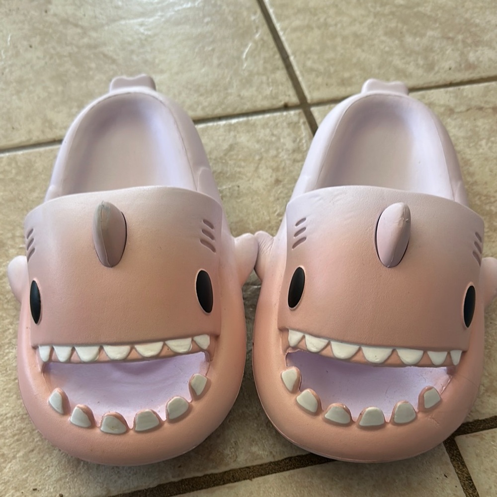 Pink Shark Slip-On Shoes